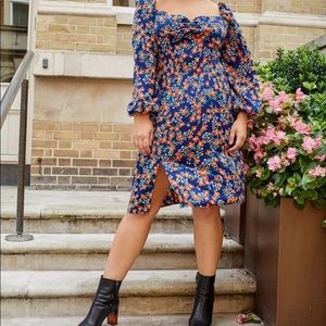 Floral Split Hem Dress